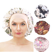 Sieviešu apdruka Satīna pārsegs elastīga plata josla nakts miega cepure matu izkrišanas vāciņš galvas ietīšana cirtaini atsperīgi mati skaistums ķīmiski cepures kopšana