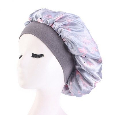 Sieviešu apdruka Satīna pārsegs elastīga plata josla nakts miega cepure matu izkrišanas vāciņš galvas ietīšana cirtaini atsperīgi mati skaistums ķīmiski cepures kopšana