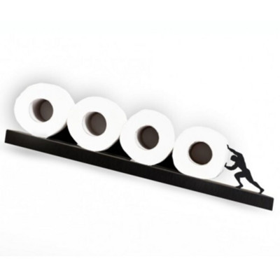 Koka vairāku tualetes papīra salvešu turētājs pie sienas stiprināms sportists Merlin Lover wc, rullējams dvieļu statīvs, glabāšanas plaukts, tualetes piederumi