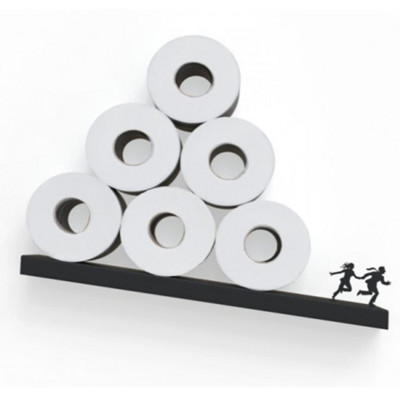 Koka vairāku tualetes papīra salvešu turētājs pie sienas stiprināms sportists Merlin Lover wc, rullējams dvieļu statīvs, glabāšanas plaukts, tualetes piederumi