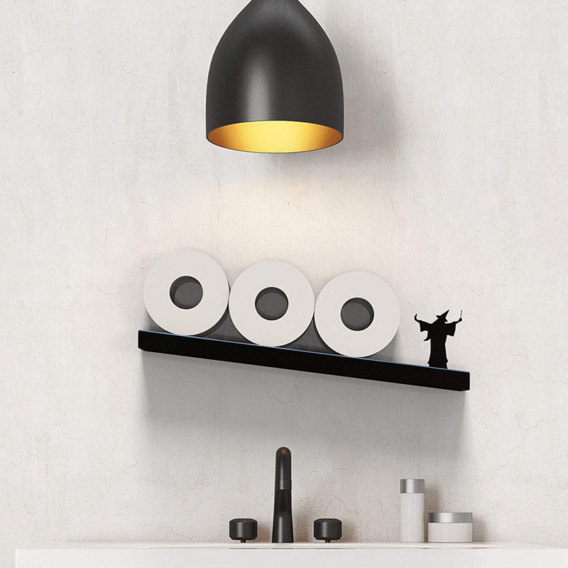 Koka vairāku tualetes papīra salvešu turētājs pie sienas stiprināms sportists Merlin Lover wc, rullējams dvieļu statīvs, glabāšanas plaukts, tualetes piederumi