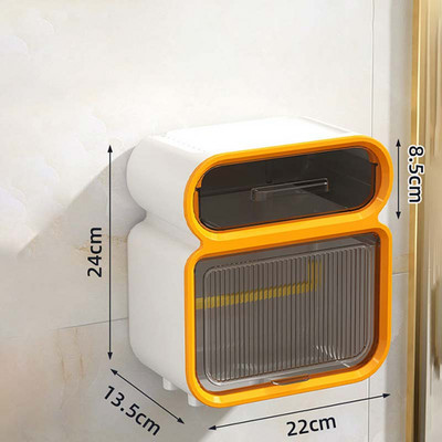 Ūdensnecaurlaidīgs tualetes papīra kastīte Bezmaksas caurumošana 2 vienā tualetes papīra turētājs tualetes vannas istabas uzglabāšanas plaukti pie sienas stiprināms salvešu turētājs