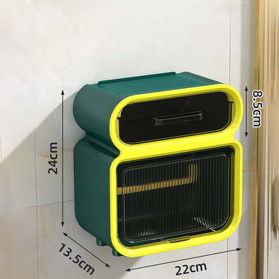 Ūdensnecaurlaidīgs tualetes papīra kastīte Bezmaksas caurumošana 2 vienā tualetes papīra turētājs tualetes vannas istabas uzglabāšanas plaukti pie sienas stiprināms salvešu turētājs