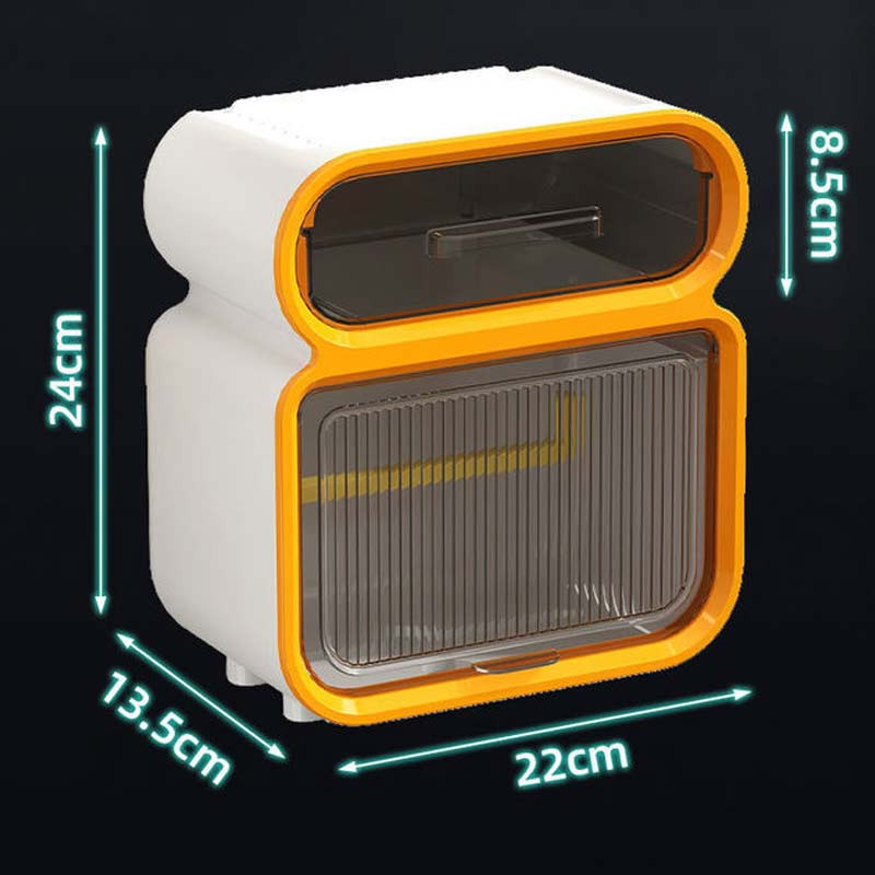 Ūdensnecaurlaidīgs tualetes papīra kastīte Bezmaksas caurumošana 2 vienā tualetes papīra turētājs tualetes vannas istabas uzglabāšanas plaukti pie sienas stiprināms salvešu turētājs