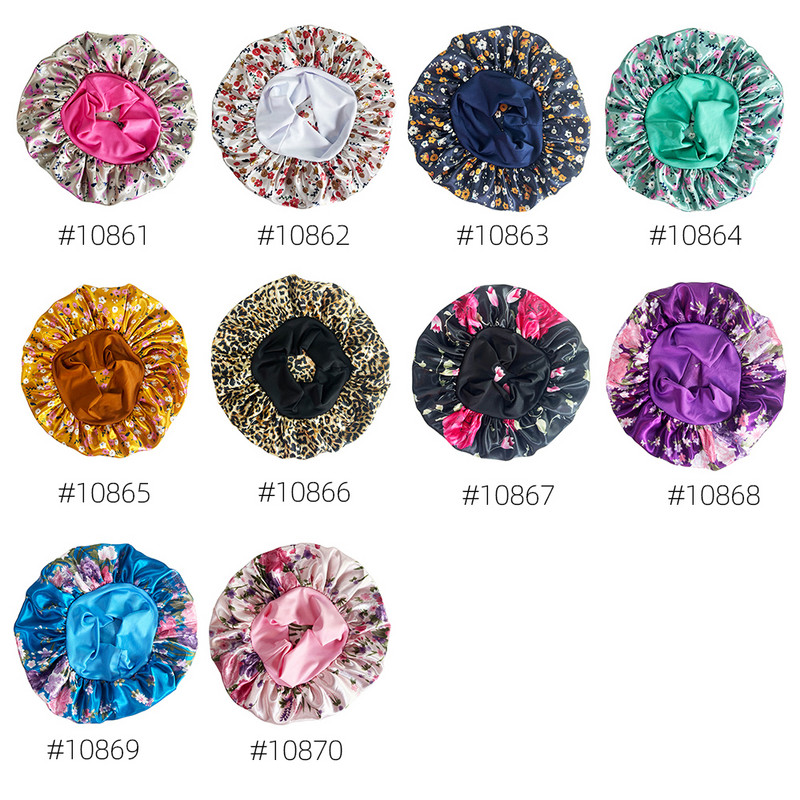 Nova svilena noćna kapa za spavanje od satena za žene s kovrčavom pletenicom s višestrukim ispisom