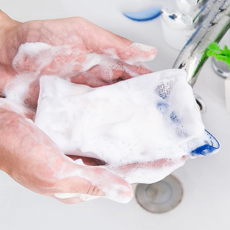 10 gab. Pārnēsājams, pakarināms, rokām darināts ziepju taupīšanas maisiņš, vanna duša ceļojumu putojošs sieta tīkls tīrīšanas delikāts putu neto muguras skruberis