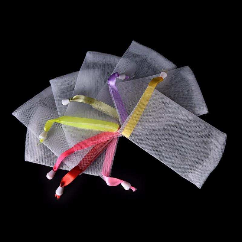 10 gab. Pārnēsājams, pakarināms, rokām darināts ziepju taupīšanas maisiņš, vanna duša ceļojumu putojošs sieta tīkls tīrīšanas delikāts putu neto muguras skruberis