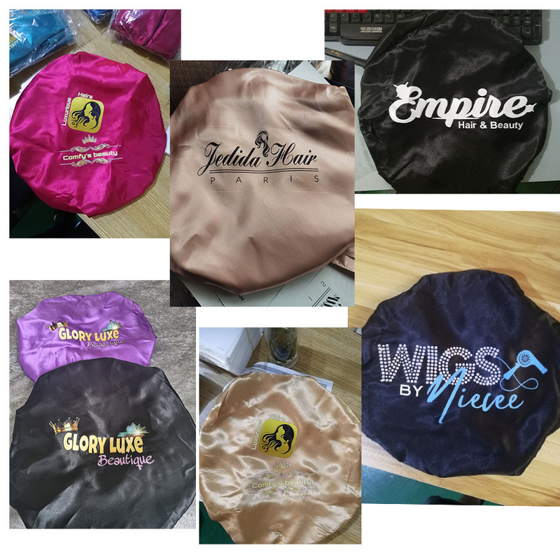 Nauja didelė satininė šilko naktinė naktinė naktinė kepuraitė, ilga atlasinė dangtelis su galva kaklaraištis juosta Kapoto kraštų apvyniojimas moterims garbanotiems plaukams