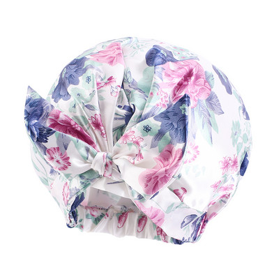 Dušas cepures Regulējamas Bow-mezglu vannas matu cepures Atkārtoti lietojamas ūdensnecaurlaidīgas turbāna dušas cepures vannas cepures sievietēm Girl Beauty Hair Spa