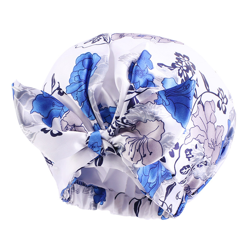 Dušas cepures Regulējamas Bow-mezglu vannas matu cepures Atkārtoti lietojamas ūdensnecaurlaidīgas turbāna dušas cepures vannas cepures sievietēm Girl Beauty Hair Spa