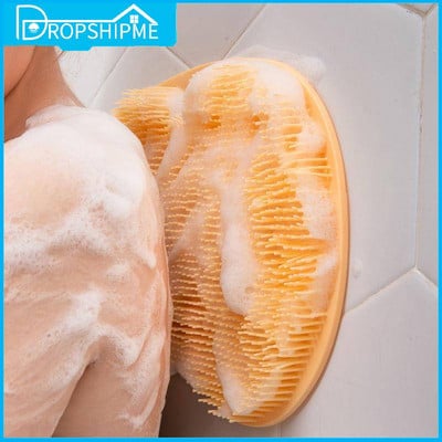 Dropshipme Scrubber ντους πλάτης Απολεπιστικό απολεπιστικό από σιλικόνη, επαναχρησιμοποιήσιμο μαξιλαράκι τοίχου, εργαλείο για μασάζ, αξεσουάρ μπάνιου