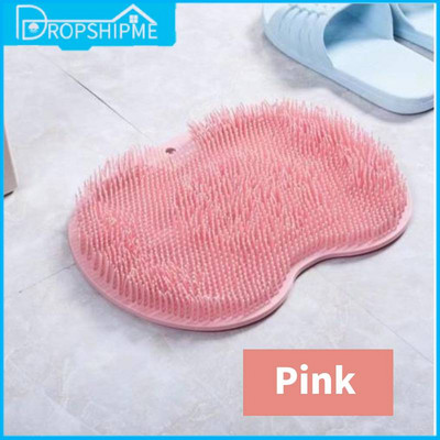 Dropshipme Shower Back Scrubber Kehakoorija Kooriv silikoon Korduvkasutatav Sucker Seinamatt Vannimassaažitööriist Vannitoatarvikud