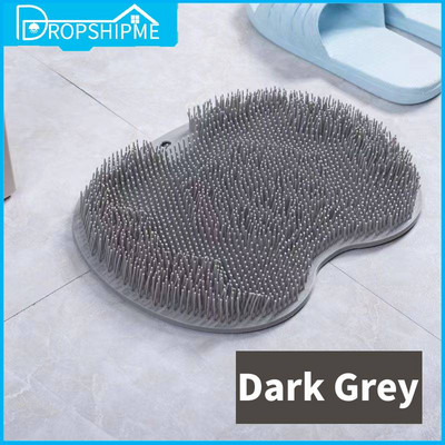 Dropshipme Shower Back Scrubber Kehakoorija Kooriv silikoon Korduvkasutatav Sucker Seinamatt Vannimassaažitööriist Vannitoatarvikud