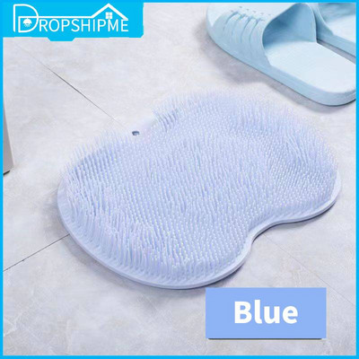 Dropshipme Shower Back Scrubber Kehakoorija Kooriv silikoon Korduvkasutatav Sucker Seinamatt Vannimassaažitööriist Vannitoatarvikud