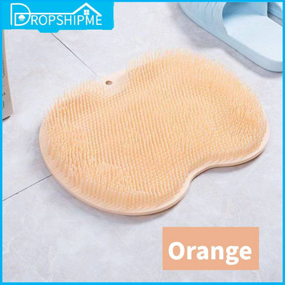 Dropshipme Shower Back Scrubber Kehakoorija Kooriv silikoon Korduvkasutatav Sucker Seinamatt Vannimassaažitööriist Vannitoatarvikud