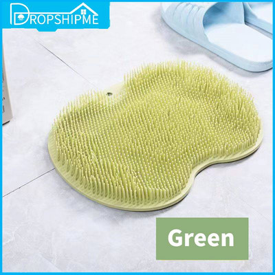 Dropshipme Shower Back Scrubber Kehakoorija Kooriv silikoon Korduvkasutatav Sucker Seinamatt Vannimassaažitööriist Vannitoatarvikud