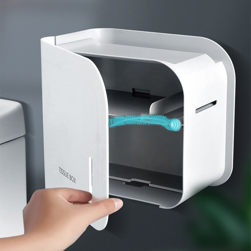 BAISPO prijenosni držač toaletnog papira Vodootporna kutija za pohranu Kutija za maramice bez bušenja Držač za pohranu u kućanstvu Kupaonski pribor