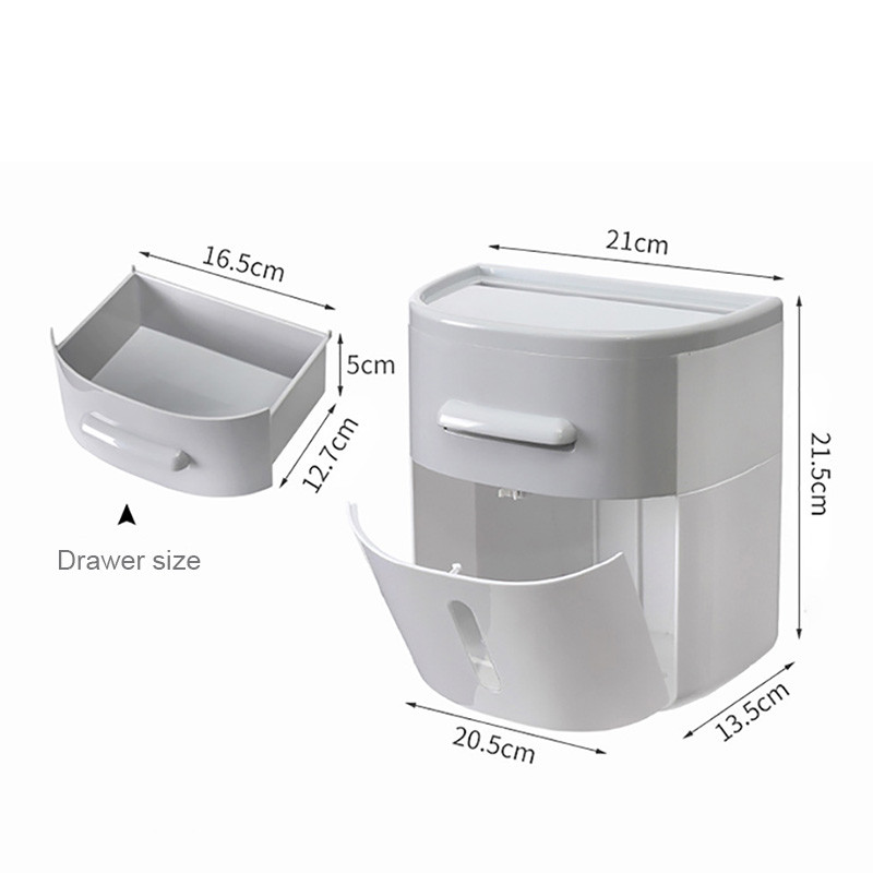 BAISPO prijenosni držač toaletnog papira s ladicom Držač maramica bez bušenja Višenamjenski organizator za kupaonicu Kupaonski pribor