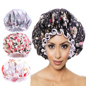 Nagy méretű zuhanysapka szatén vízálló fürdősapka sampon sapka alvó éjszakai hajápolás motorháztető hajtakaró női fürdőszobai kellékek