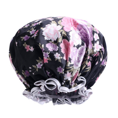 Nagy méretű zuhanysapka szatén vízálló fürdősapka sampon sapka alvó éjszakai hajápolás motorháztető hajtakaró női fürdőszobai kellékek