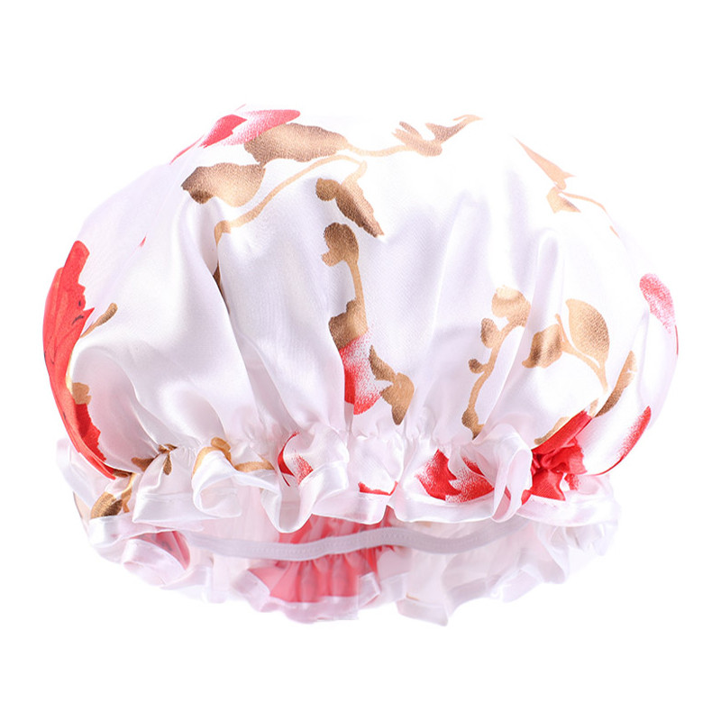 Nagy méretű zuhanysapka szatén vízálló fürdősapka sampon sapka alvó éjszakai hajápolás motorháztető hajtakaró női fürdőszobai kellékek