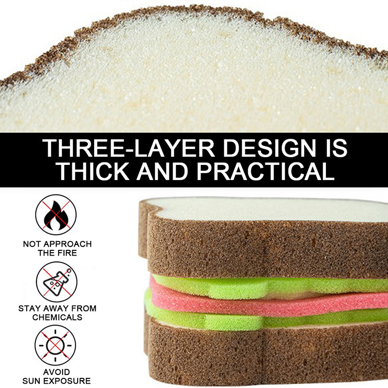 Slatke spužvice za pranje posuđa u obliku tosta Perivi alati za ribanje za lonce Tip sendviča Krpa za suđe Kuhinjski ručnik za čišćenje