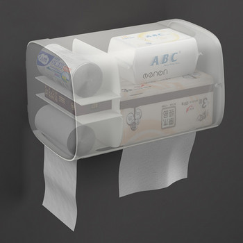 BAISPO Баня Водоустойчиви държачи за тоалетна хартия Стенна кутия за съхранение Двуслойни пластмасови държачи за хартия Преносима кутия за кърпички