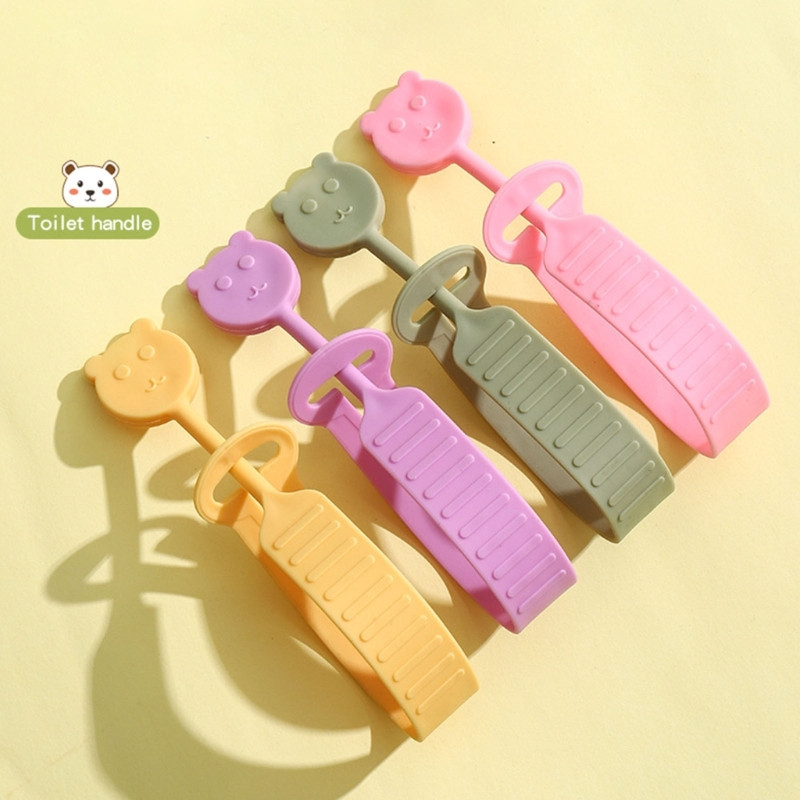 4 gab. Tualetes pacēlāja rīks Cartoon Bear tualetes vāka pacēlāja rokturis Izvairieties pieskarties tualetes vāka vāka pacēlājam vannas istabas dropship