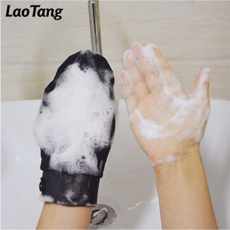 Maroko hamamas šveičiamosios dušo pirštinės, neskausmingos, pašalina negyvą odą kūno šveitikliu Korėjietiškas masažas Mitt vonios kambario valymo priemonė