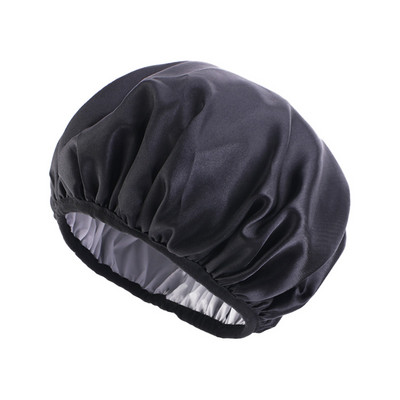 Új, vízálló zuhanysapka női szatén zuhany haj fedelű rugalmas fürdősapka kétrétegű vastag zuhanysapka fejfedő haj turbán