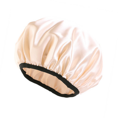 Új, vízálló zuhanysapka női szatén zuhany haj fedelű rugalmas fürdősapka kétrétegű vastag zuhanysapka fejfedő haj turbán