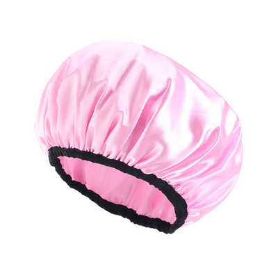 Új, vízálló zuhanysapka női szatén zuhany haj fedelű rugalmas fürdősapka kétrétegű vastag zuhanysapka fejfedő haj turbán