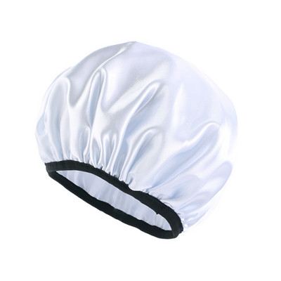 Új, vízálló zuhanysapka női szatén zuhany haj fedelű rugalmas fürdősapka kétrétegű vastag zuhanysapka fejfedő haj turbán