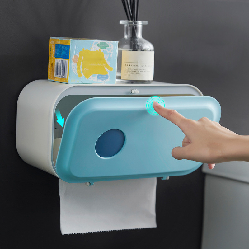 BAISPO zidna vodootporna kutija za maramice, višenamjenski držač toaletnog papira, kućna kreativna kutija za pohranu, setovi kupaonskog pribora