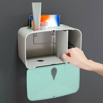Επιτοίχιες βάσεις χαρτιού υγείας BAISPO Κουτί αποθήκευσης πολλαπλών λειτουργιών Μπάνιο Αδιάβροχο κουτί χαρτομάντιλο Φορητό ράφι χαρτιού Εργαλεία