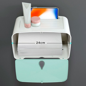 BAISPO Монтирани на стена държачи за тоалетна хартия Многофункционална кутия за съхранение Баня Водоустойчива кутия за кърпички Преносима поставка за хартия Инструменти
