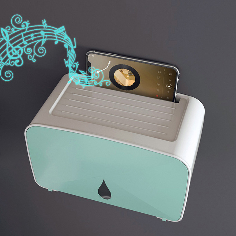 BAISPO pie sienas stiprināmi tualetes papīra turētāji Daudzfunkcionāla uzglabāšanas kaste Vannas istabas ūdensnecaurlaidīga salvešu kaste pārnēsājama papīra plaukta rīki