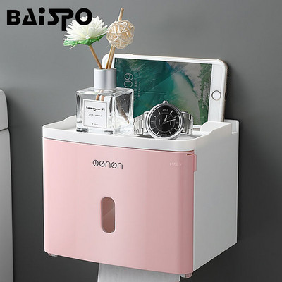 BAISPO Multifunctional Tissue Box Δοχείο θήκης χαρτομάντιλου με ισχυρό φορτίο με αντιολισθητική υποδοχή κινητού, μεγάλη πλατφόρμα