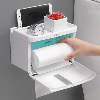 BAISPO Преносим държач за тоалетна хартия Домашна водоустойчива кутия за кърпички, монтиран на стена Диспенсер за хигиенична хартия за багажник за съхранение в банята