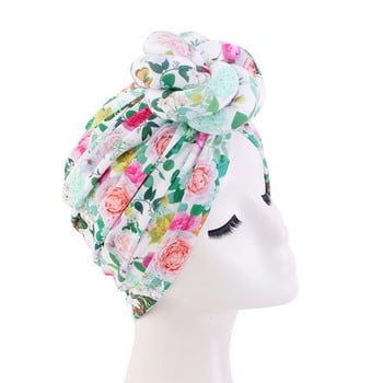 Μουσουλμανικό λουλούδι με κόμπο τουρμπάνι για γυναίκες Χημειολογικό καπέλο μαντήλι κεφαλιού Beanie καπέλο τουρμπάνι Κάλυμμα κεφαλής Καπέλα Αξεσουάρ μαλλιών