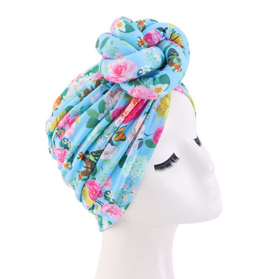 Muslimanski turban s cvjetnim uzorkom za žene Kemoterapijska kapa Marama Kapa Šešir Turban za zabavu Kapa Dodaci za kosu