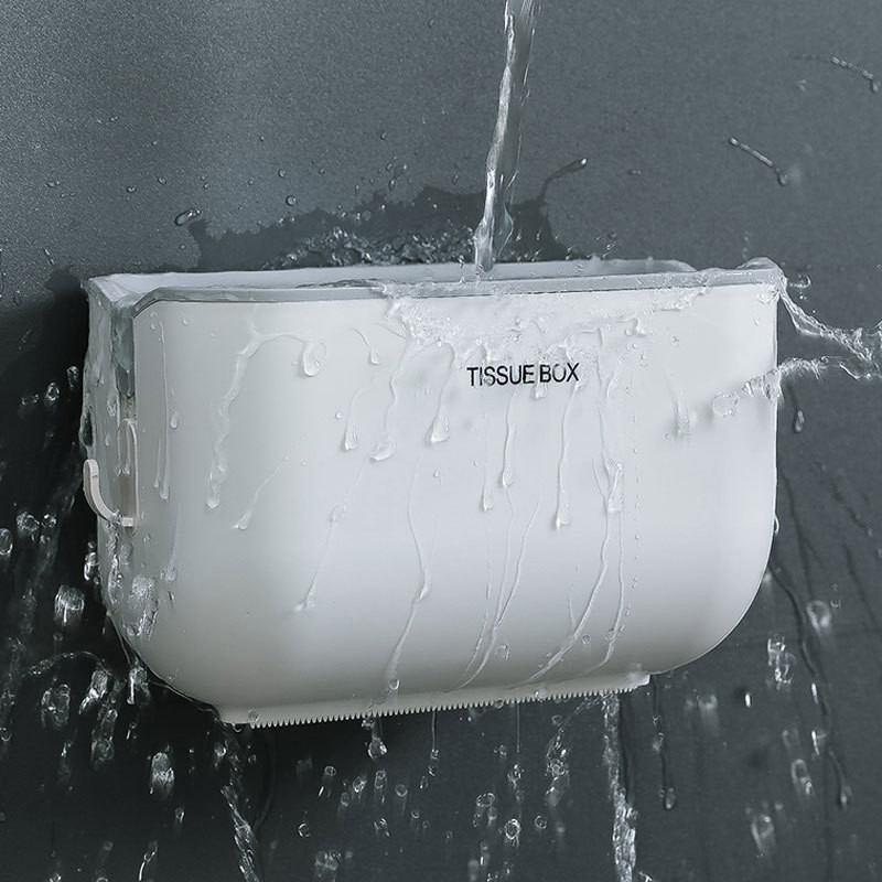 BAISPO prijenosni držač toaletnog papira Zidna vodootporna kutija za maramice Kupaonska kutija za pohranu bez bušenja Kućna kupaonska oprema