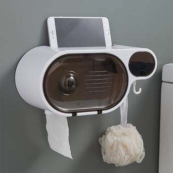 BAISPO Монтирана на стена кутия за кърпички с торба за боклук Съхранение Водоустойчив държач за тоалетна хартия Кутия за кърпички без перфорация Аксесоари за баня