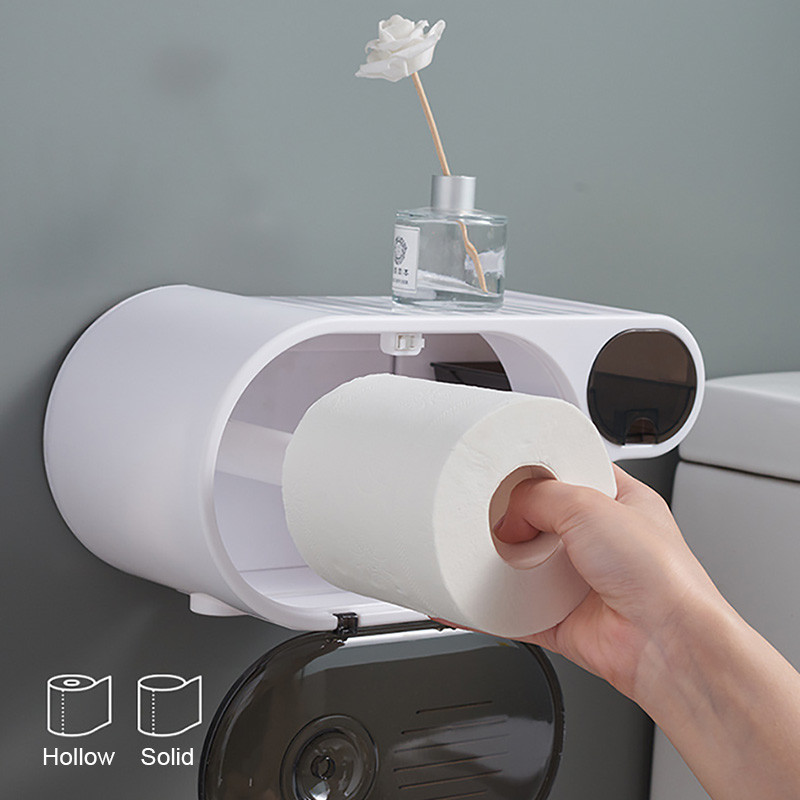 BAISPO zidna kutija za papirne maramice s vrećom za smeće Vodootporni držač toaletnog papira Kutija za maramice bez bušenja Kupaonski pribor