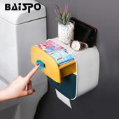 BAISPO Vodootporni držač toaletnog papira Poklopac za kutiju za maramice bez bušenja Zidna pohrana toaletnog papira WC Kućna kupaonska oprema