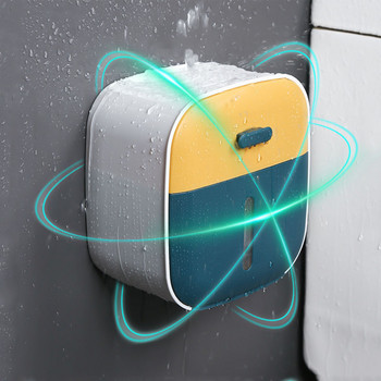 BAISPO Водоустойчив държач за тоалетна ролка Непробиваем капак на кутията за кърпички Монтиран на стена Съхранение на тоалетна хартия WC Домашни аксесоари за баня