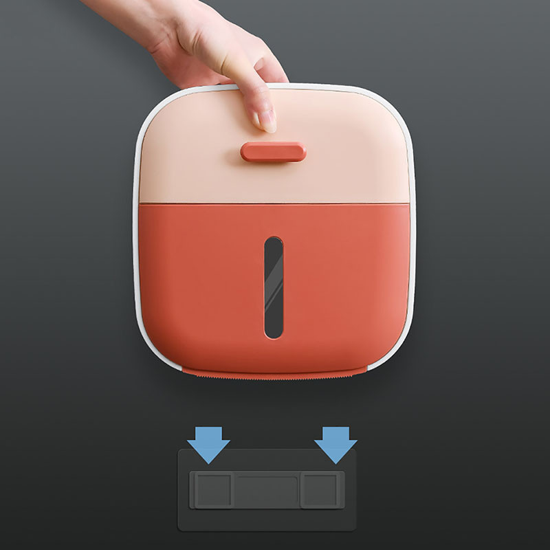 BAISPO Vodootporni držač toaletnog papira Poklopac za kutiju za maramice bez bušenja Zidna pohrana toaletnog papira WC Kućna kupaonska oprema