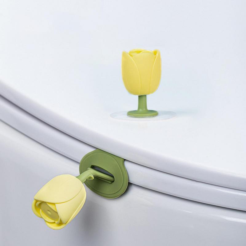 Nordic tualetes sēdekļu pacēlāju komplekts Izturīgs silikona tualetes sēdekļa turētāja pacelšanas instrumenti ar ziedu formām Vannas istabas tualetes sēdekļu pacēlājs