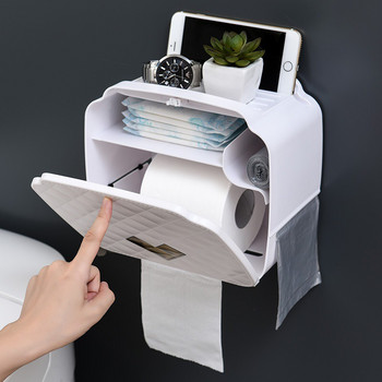 BAISPO Преносим държач за тоалетна хартия, монтиран на стена, Wc ролка, дозатор за хартия за баня, домашна кутия за съхранение, комплекти аксесоари за баня