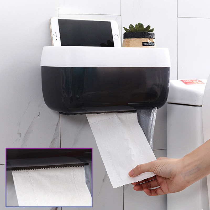 BAISPO Vodootporni držač toaletnog papira Zidni dozator toaletnog papira Prijenosna kutija za pohranu maramica za kupaonski pribor